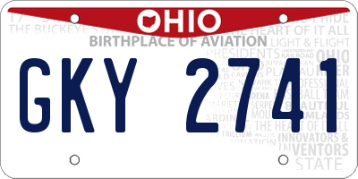 OH license plate GKY2741