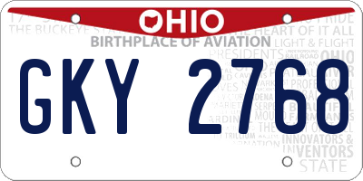 OH license plate GKY2768