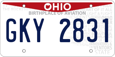 OH license plate GKY2831