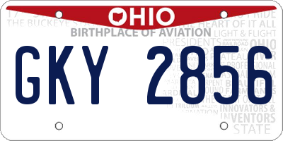 OH license plate GKY2856