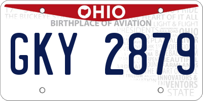 OH license plate GKY2879