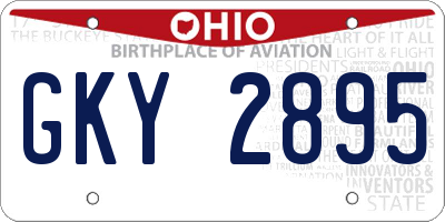 OH license plate GKY2895