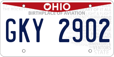OH license plate GKY2902