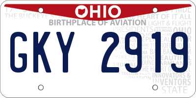 OH license plate GKY2919