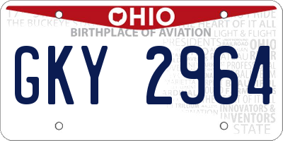 OH license plate GKY2964