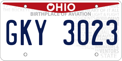 OH license plate GKY3023