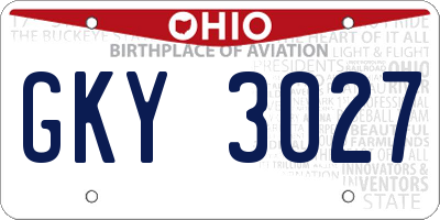 OH license plate GKY3027