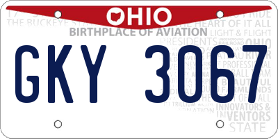 OH license plate GKY3067