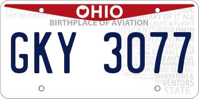 OH license plate GKY3077