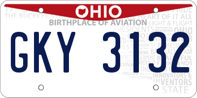 OH license plate GKY3132