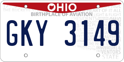 OH license plate GKY3149