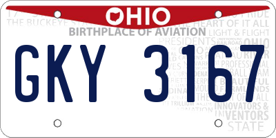 OH license plate GKY3167