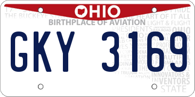 OH license plate GKY3169