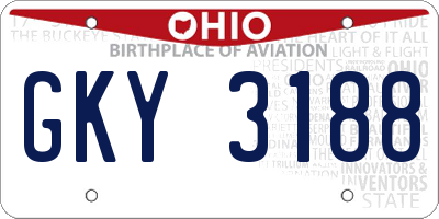 OH license plate GKY3188