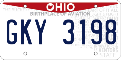 OH license plate GKY3198