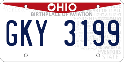 OH license plate GKY3199