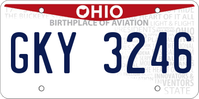 OH license plate GKY3246