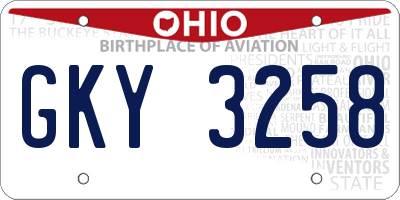 OH license plate GKY3258