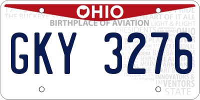 OH license plate GKY3276