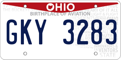 OH license plate GKY3283