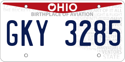 OH license plate GKY3285