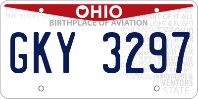 OH license plate GKY3297