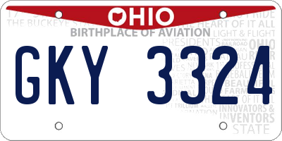 OH license plate GKY3324