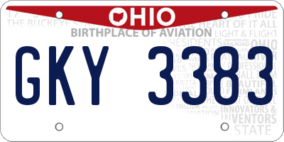 OH license plate GKY3383