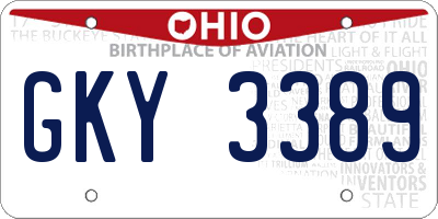 OH license plate GKY3389