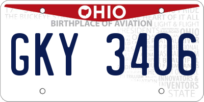 OH license plate GKY3406