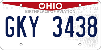 OH license plate GKY3438