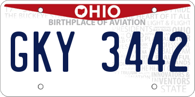OH license plate GKY3442