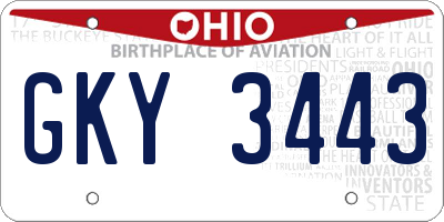 OH license plate GKY3443