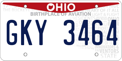 OH license plate GKY3464