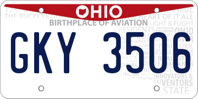 OH license plate GKY3506