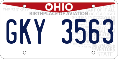 OH license plate GKY3563