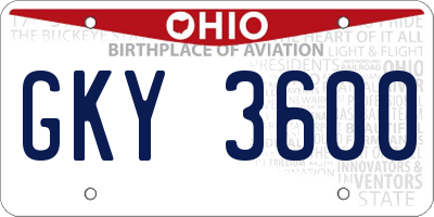 OH license plate GKY3600