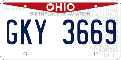OH license plate GKY3669