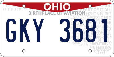 OH license plate GKY3681