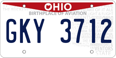 OH license plate GKY3712