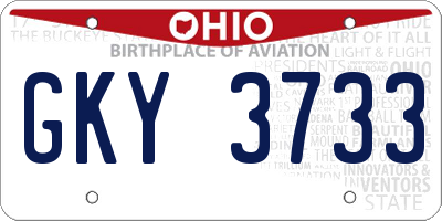 OH license plate GKY3733