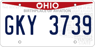 OH license plate GKY3739