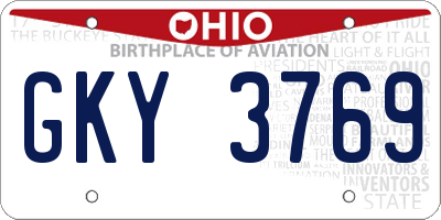 OH license plate GKY3769