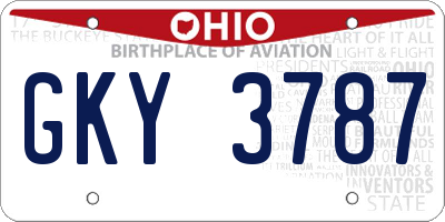OH license plate GKY3787