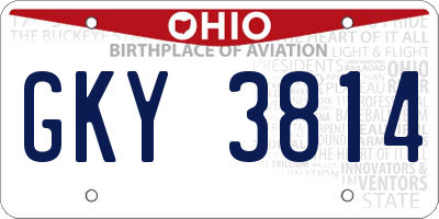 OH license plate GKY3814
