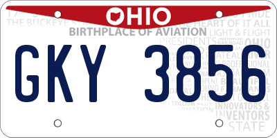 OH license plate GKY3856