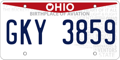 OH license plate GKY3859