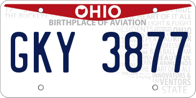OH license plate GKY3877
