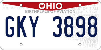 OH license plate GKY3898