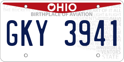 OH license plate GKY3941